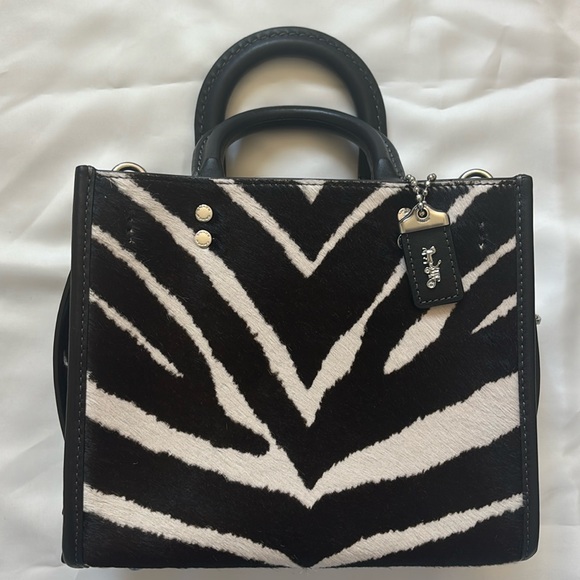 Coach Rogue 20 In Haircalf With Zebra Print (New) - Picture 1 of 17